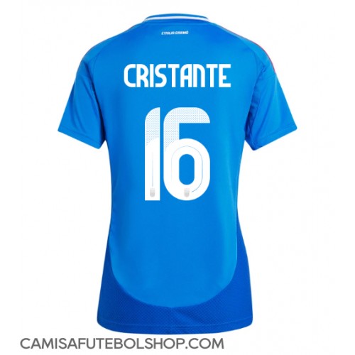 Camisa de time de futebol Itália Bryan Cristante #16 Replicas 1º Equipamento Feminina Europeu 2024 Manga Curta